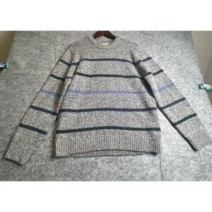 LL Bean Sweater Mens Large Wool 100% Lambs Classic Ragg Crew Neck Gray Wool EUC